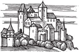 Die Burg im Jahre 1493 in Hartmann Schedels Weltchronik