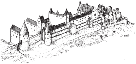 Rekonstruktion der Burg um 1550 (nach D. Burger)